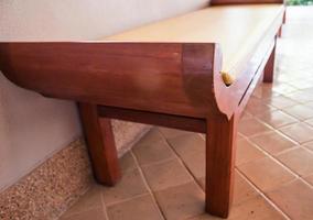 Wooden bench indoors photo