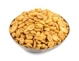 Masala peanuts in a metal bowl photo