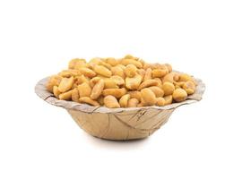 Paper bowl with masala peanuts photo