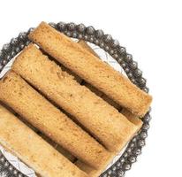 Close-up of a plate of french toast sticks photo