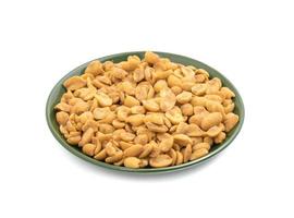 Green bowl of peanuts photo