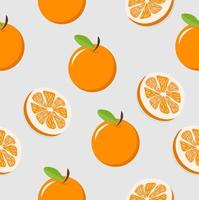 Seamless pattern of oranges and orange slices vector