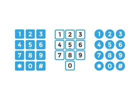 Numeric keypad button graphic template vector
