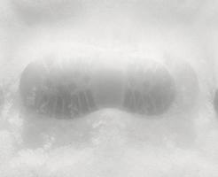 Footprint in snow photo