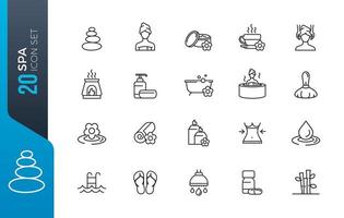 Minimal spa icon set vector