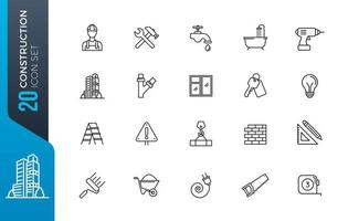 Minimal construction icon set vector