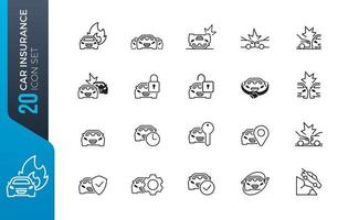 Simple Set of Car Accident Related Icons vector