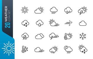 conjunto de iconos de clima mínimo vector