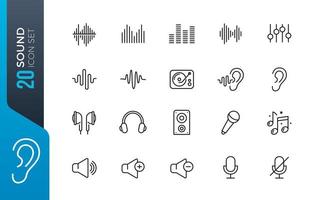 conjunto de iconos de sonido mínimo vector