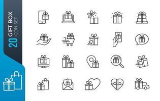 Gift box icon set vector