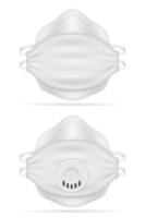 Medical respiratory breathing mask set vector