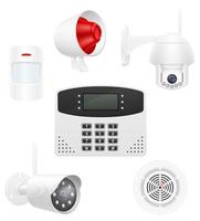 Home security system set vector