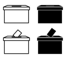 Ballot box for election voting set vector