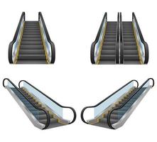 Realistic modern escalator set vector