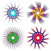 resumen conjunto fractal espiral circular colorido vector