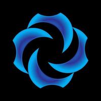 Symmetrical blue abstract geometric spirograph vector