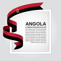 Angola abstract wave flag ribbon vector