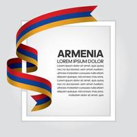 Armenia abstract wave flag ribbon vector