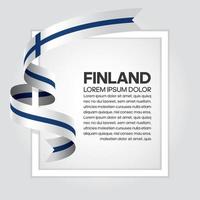 Finland abstract wave flag ribbon vector