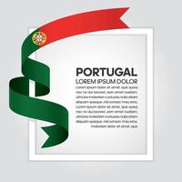 Portugal abstract wave flag ribbon vector