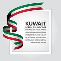 cinta de bandera de onda abstracta de kuwait vector