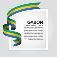 Gabon abstract wave flag ribbon vector