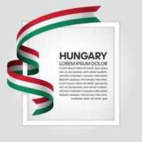 Hungary abstract wave flag ribbon vector