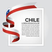 Chile  abstract wave flag ribbon vector