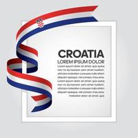 Croatia abstract wave flag ribbon vector