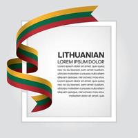 Lithuanian abstract wave flag ribbon vector