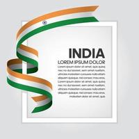 India abstract wave flag ribbon vector
