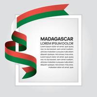 Madagascar abstract wave flag ribbon vector