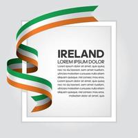 Ireland abstract wave flag ribbon vector