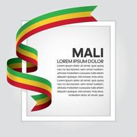 Mali abstract wave flag ribbon vector