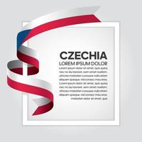 Czechia abstract wave flag ribbon vector