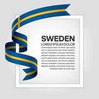 Sweden abstract wave flag ribbon