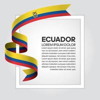 cinta de bandera de onda abstracta de ecuador