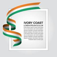 Ivory Coast abstract wave flag ribbon vector