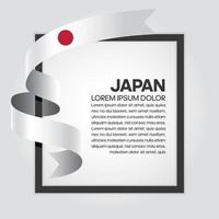 Japan abstract wave flag ribbon vector