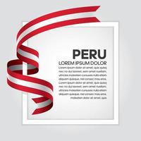 Peru abstract wave flag ribbon vector