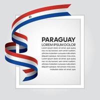 Paraguay abstract wave flag ribbon vector