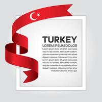 Turkey abstract wave flag ribbon vector