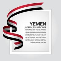 Yemen abstract wave flag ribbon vector