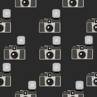 Seamless pattern of vintage camera with flash vector