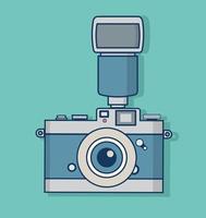 Retro camera with flash vector