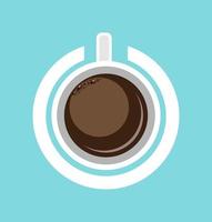 taza de café mezclada con símbolo de poder vector