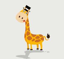 Cute giraffe wearing hat vector