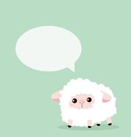 Cute sheep with a speech bubble vector