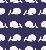 Seamless pattern of cute white whale vector