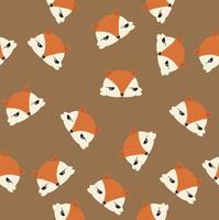 Seamless pattern of cute fox heads vector